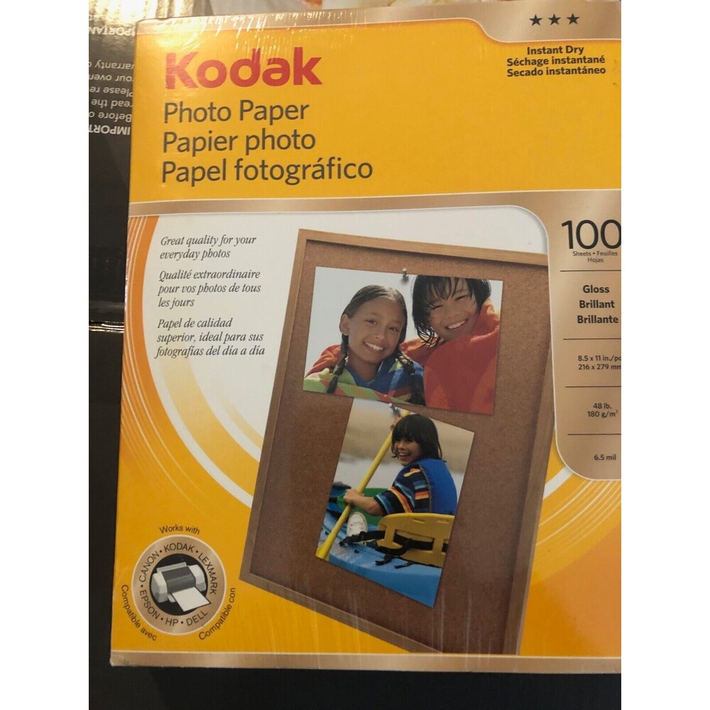NEW Sealed Kodak‎ Photo Paper Gloss Brilliant Instant Dry 8.5" x 11" 100 Sheets